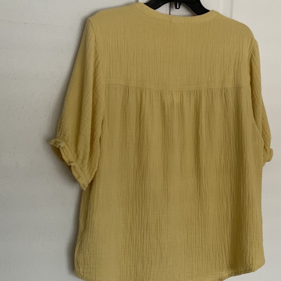 BeachLunchLounge Yellow Button-Up Top - Picture 3 of 3